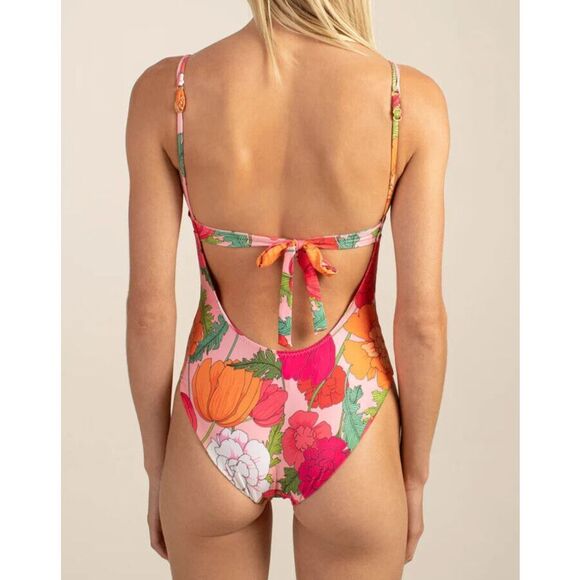 Trina Turk Women's Sz 12 Multi Sunny Bloom Underwire One Piece Swimsuit - Picture 12 of 12